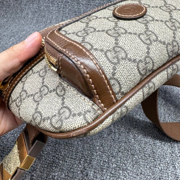GUCCI Interlocking G Brown Canvas Belt Bag 635-071025 - Picture 4 of 11